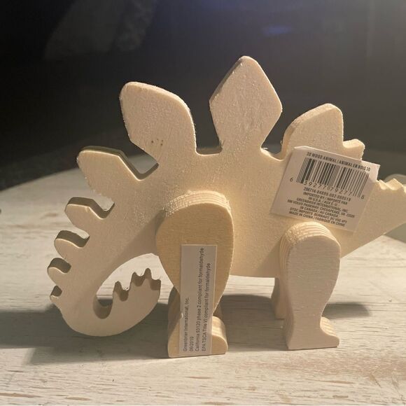 NEW Stegosaurus Dinosaur Wooden Natural Unfinished Animals Do It Yourself - Picture 5 of 6